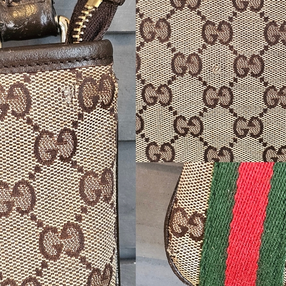 Authentic GUCCI Monogram GG Web Sherry Line Crossbody - Picture 6 of 13